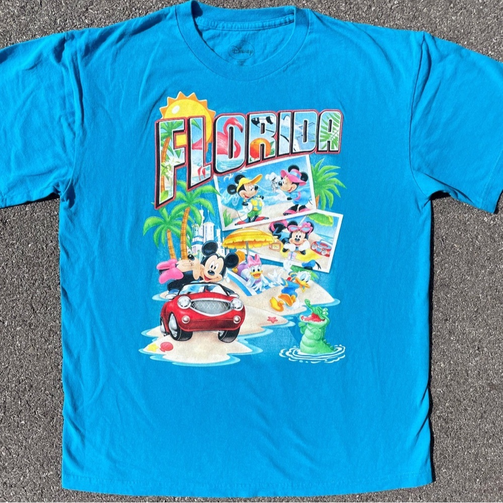 Mickey Minnie Florida Vacation Tick Tock Crocodile 2000s Disney T-Shirt (L) - Picture 4 of 7